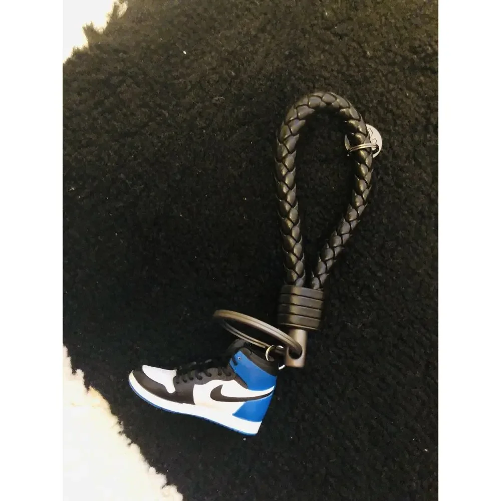 Nike Air Jordan 3D Blue Fragment Sneakers Mini Model Men Gift Rings Keychains
